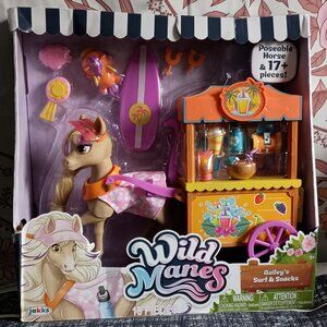 Wild Manes Horse Toys Bailey’s Surf & Snacks Cart Playset with Bailey Horse Doll